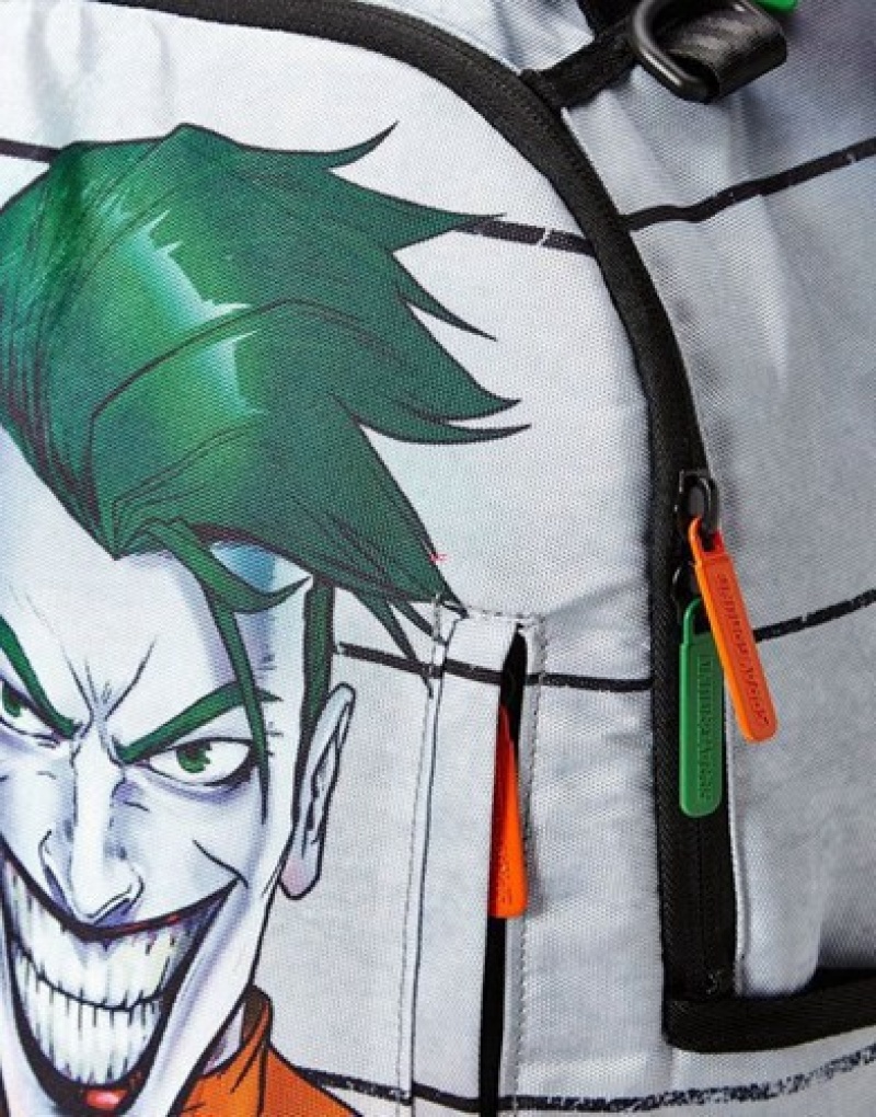 White Sprayground Joker Mug Shot Backpacks | 49560-CSPG