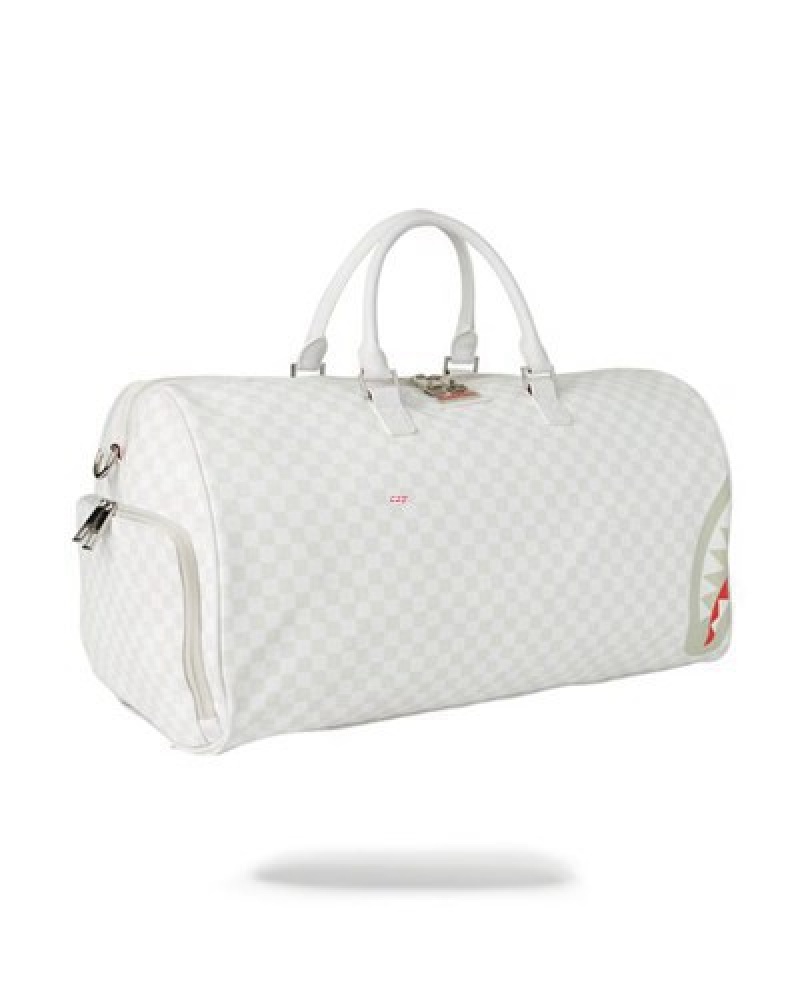 White Sprayground Mean & Clean Duffle Bags | 25406-LTOE