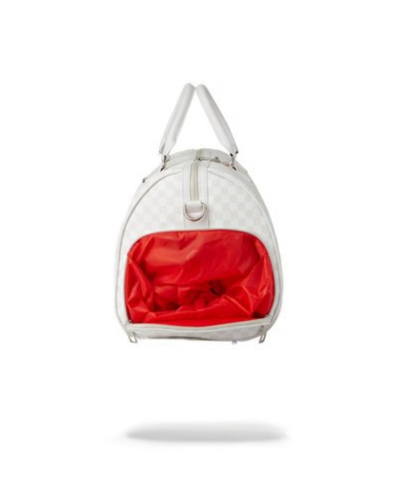 White Sprayground Mean & Clean Duffle Bags | 25406-LTOE