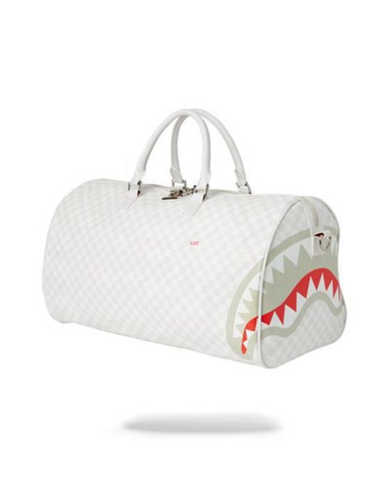 White Sprayground Mean & Clean Duffle Bags | 25406-LTOE