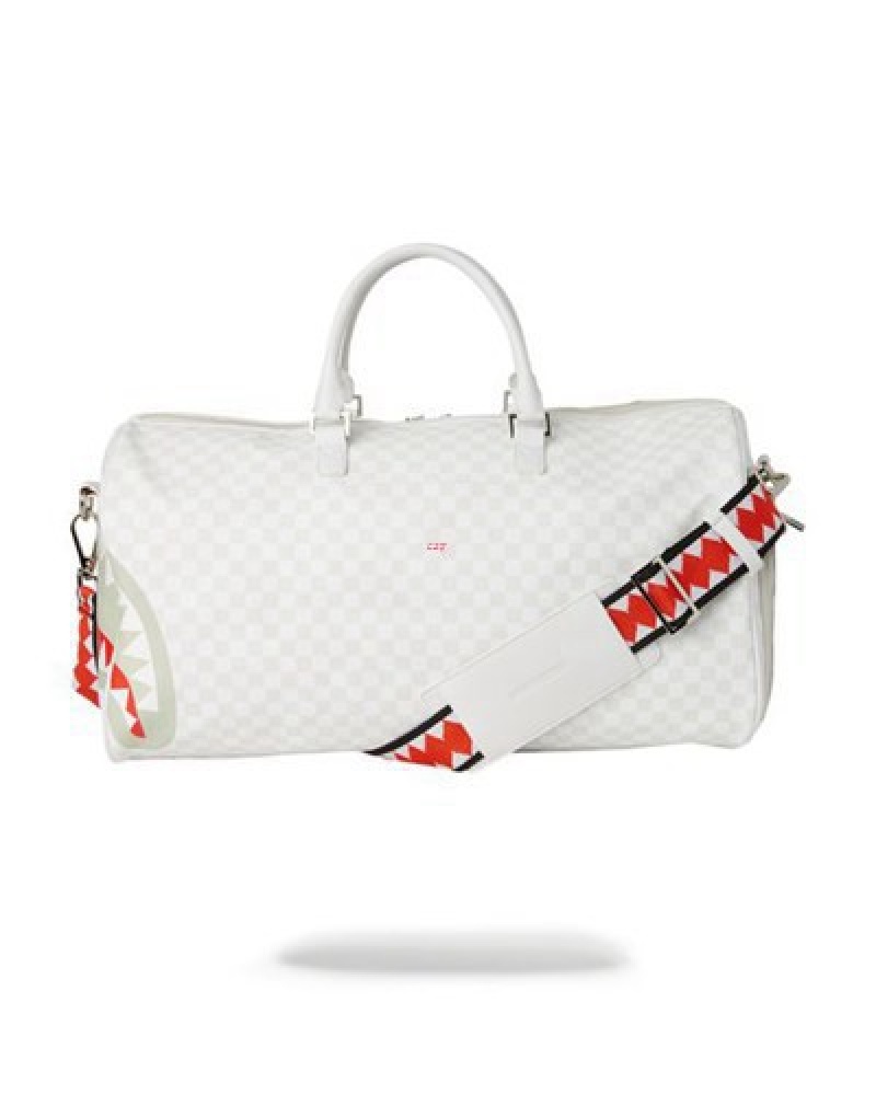 White Sprayground Mean & Clean Duffle Bags | 25406-LTOE