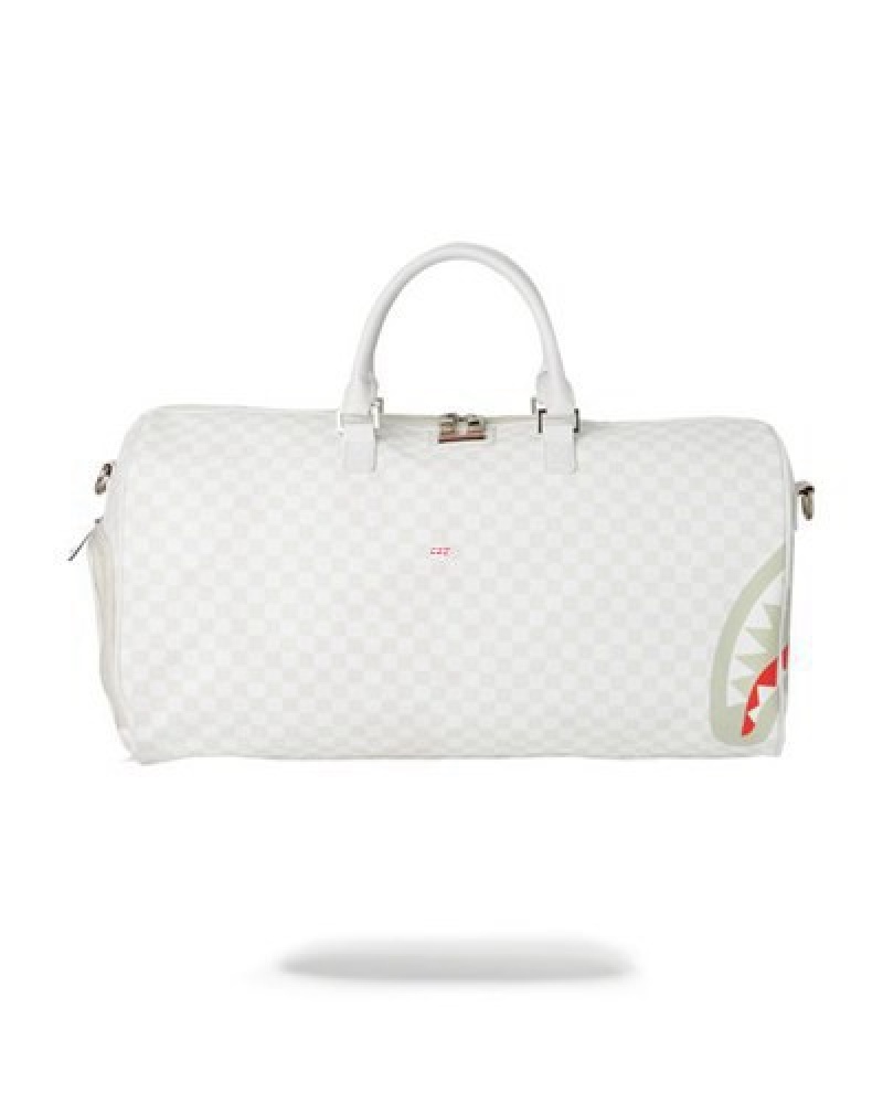 White Sprayground Mean & Clean Duffle Bags | 25406-LTOE