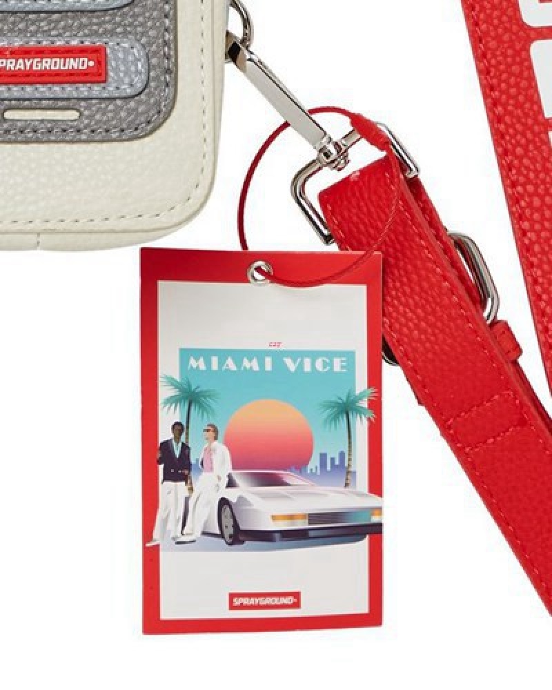 White Sprayground Miami Vice Cellphone Backpacks | 97862-WLOA