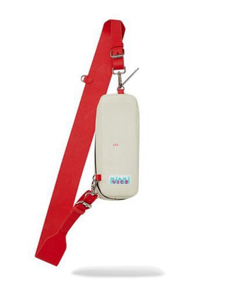 White Sprayground Miami Vice Cellphone Backpacks | 97862-WLOA