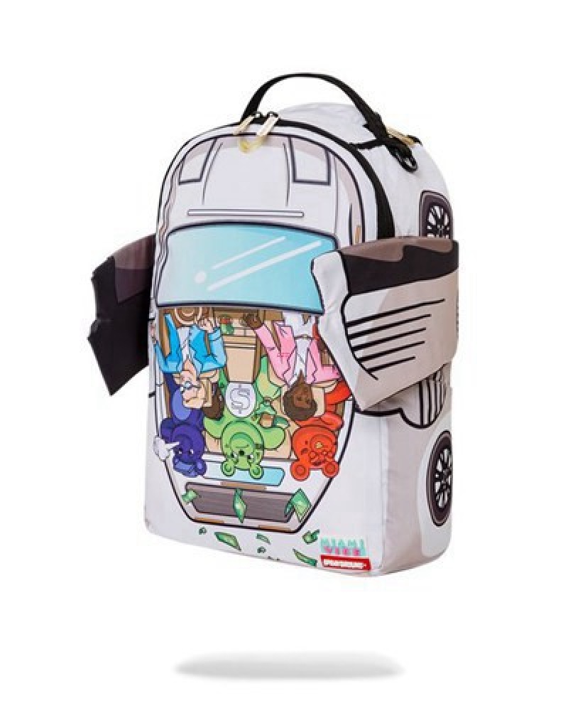 White Sprayground Miami Vice Wings Up (Dlxv) Backpacks | 25806-IGST