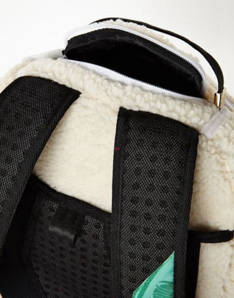 White Sprayground Money Bunny Backpacks | 32061-QMKD