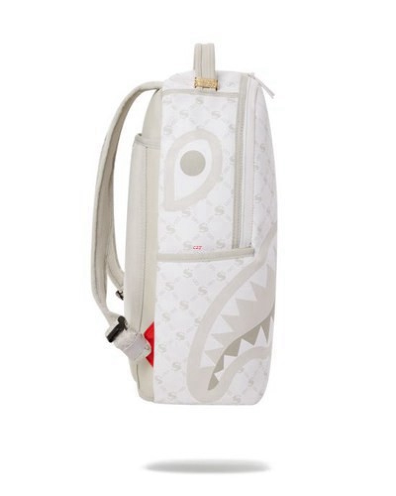 White Sprayground Moneygram Powder (Dlxv) Backpacks | 13085-KJRH