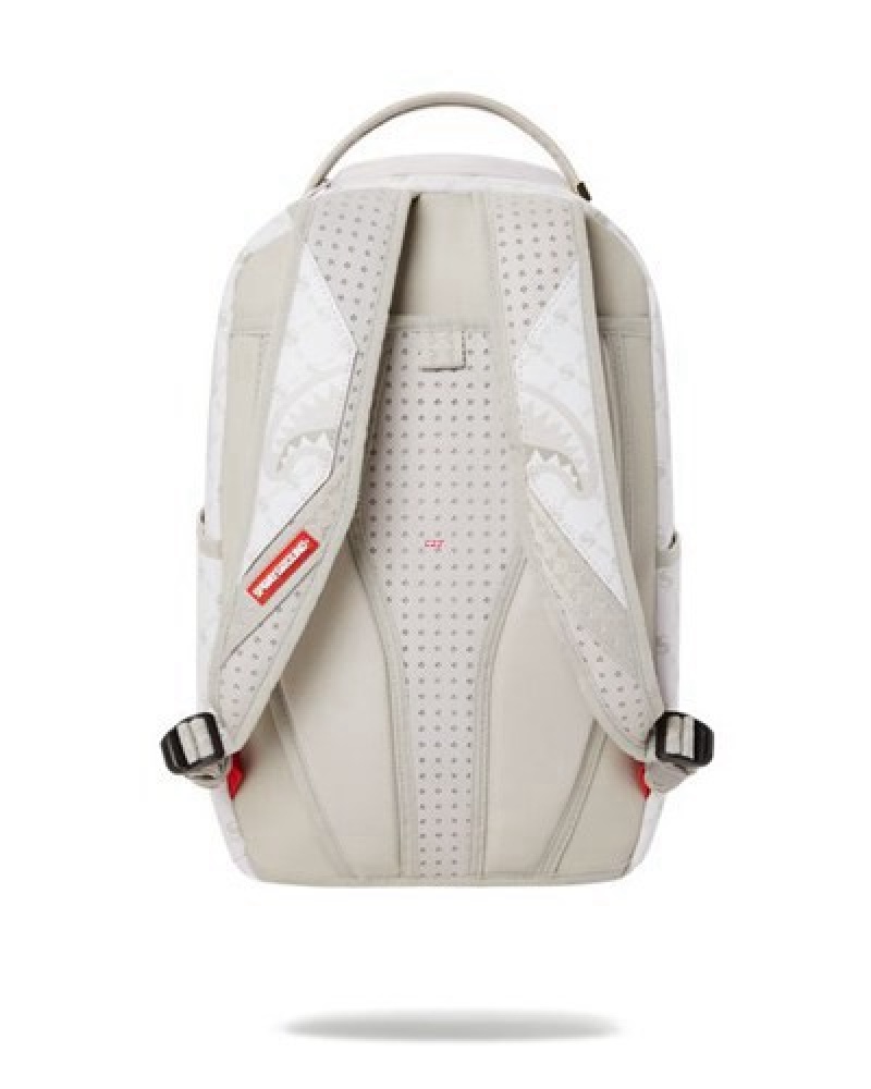 White Sprayground Moneygram Powder (Dlxv) Backpacks | 13085-KJRH