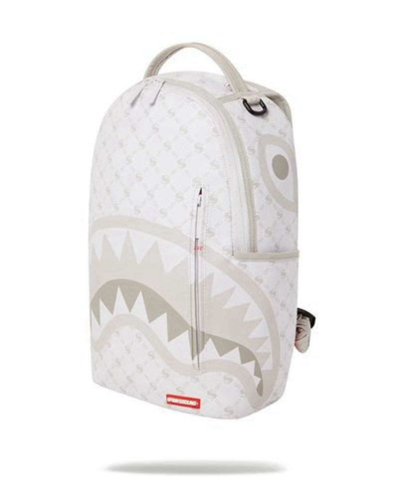 White Sprayground Moneygram Powder (Dlxv) Backpacks | 13085-KJRH