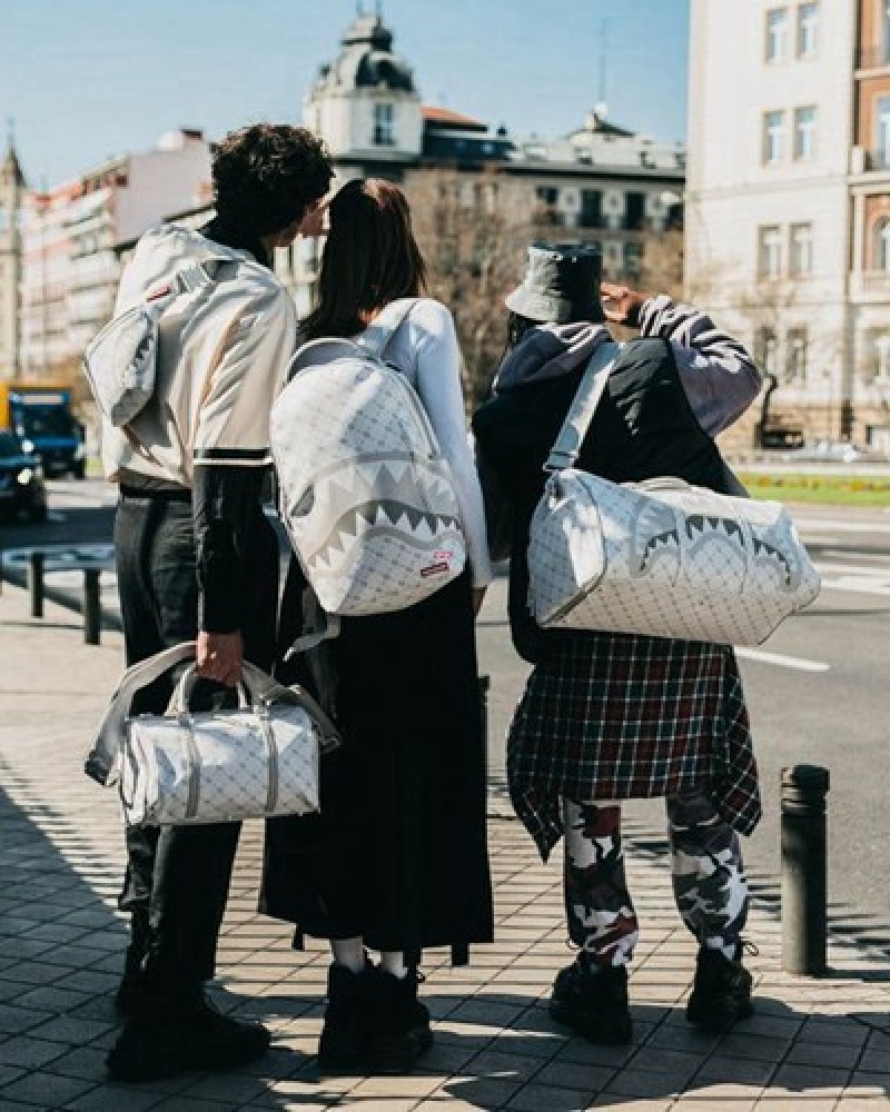 White Sprayground Moneygram Powder (Dlxv) Backpacks | 13085-KJRH