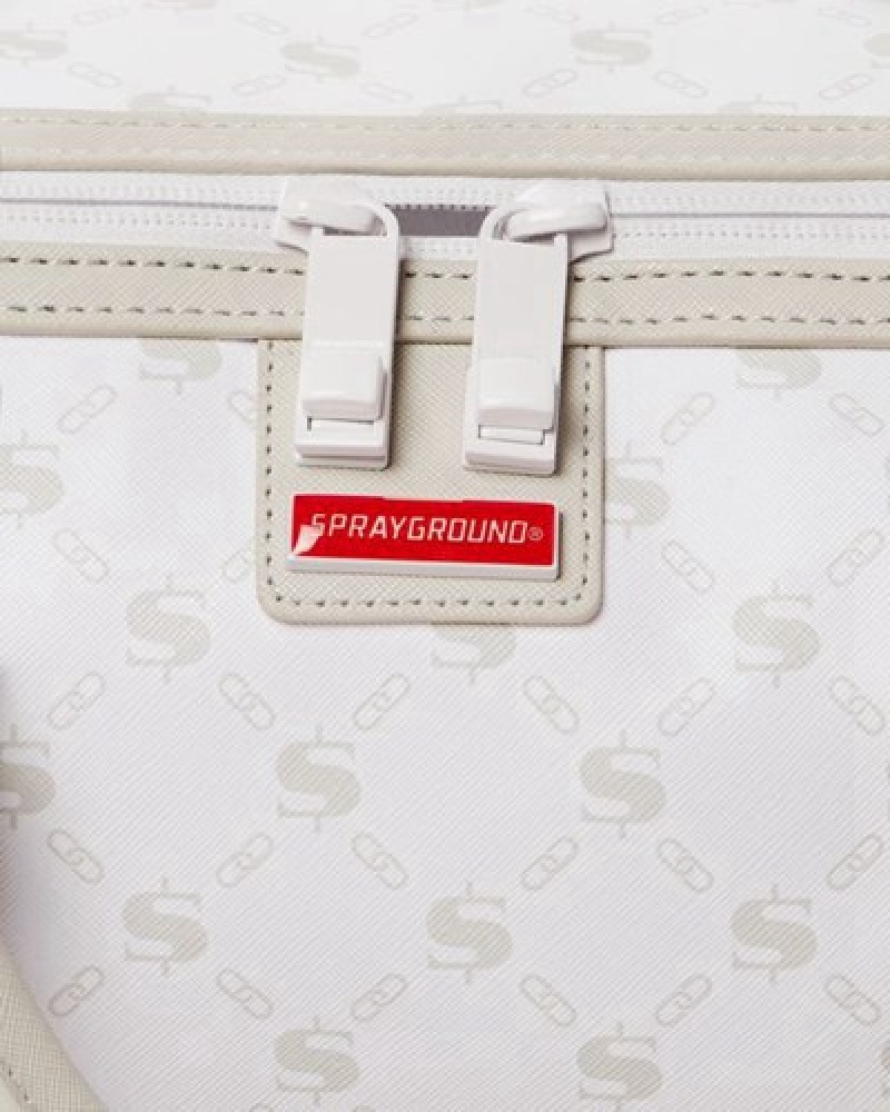 White Sprayground Moneygram Powder Mini Duffle Bags | 90628-SRWB