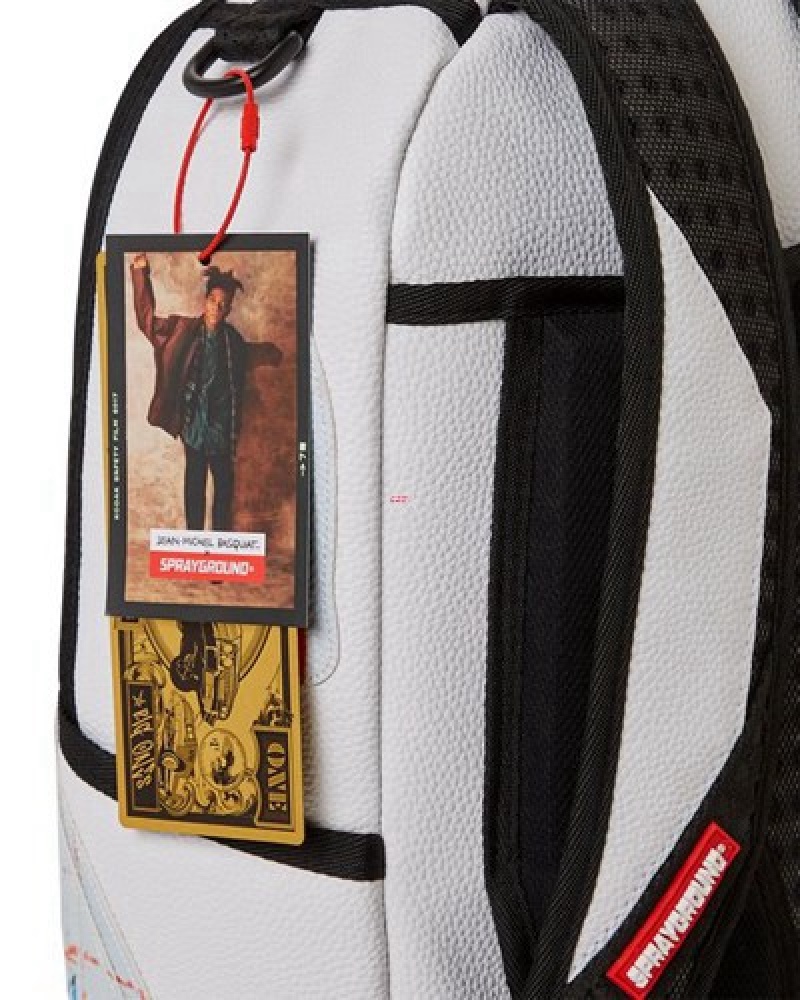 White Sprayground Official Basquiat Acque Pericolose 1981 (Dlxv) Backpacks | 28349-TIFZ