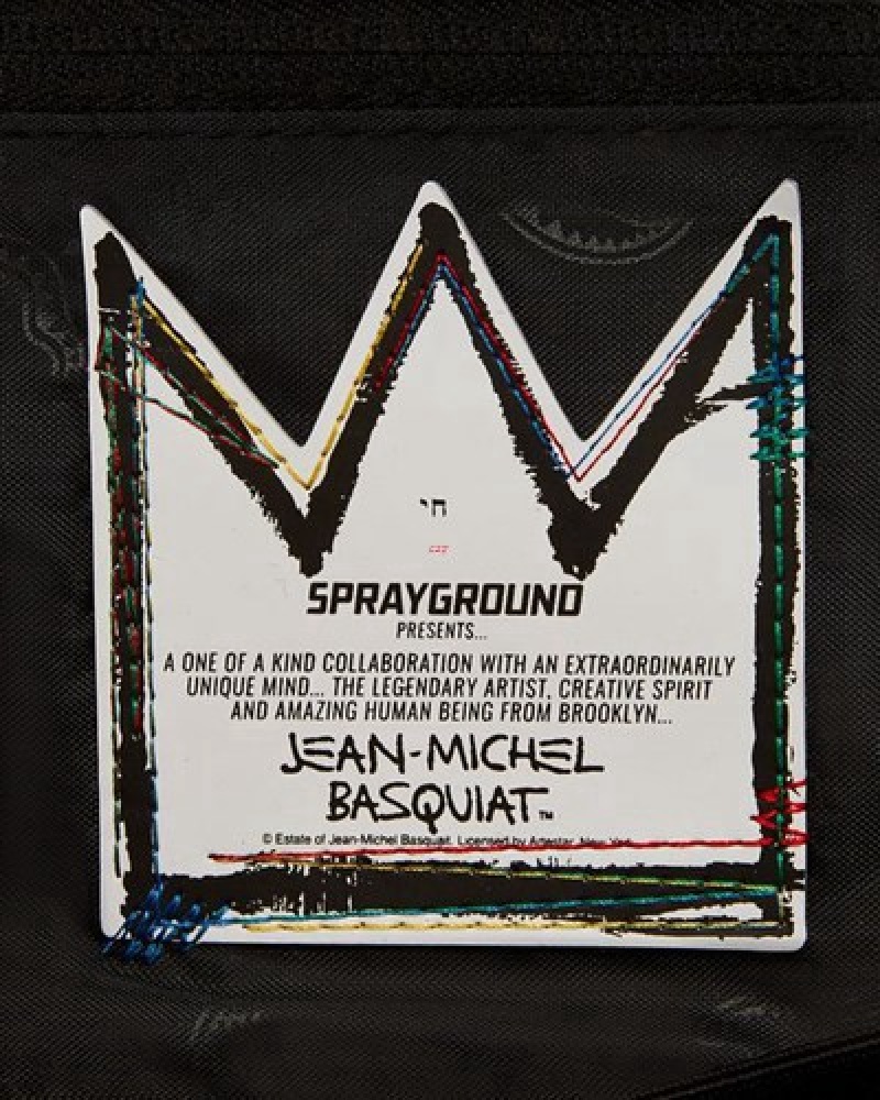 White Sprayground Official Basquiat Untitled (Cheese Popcorn) 1983 Handbag | 42981-ENSD