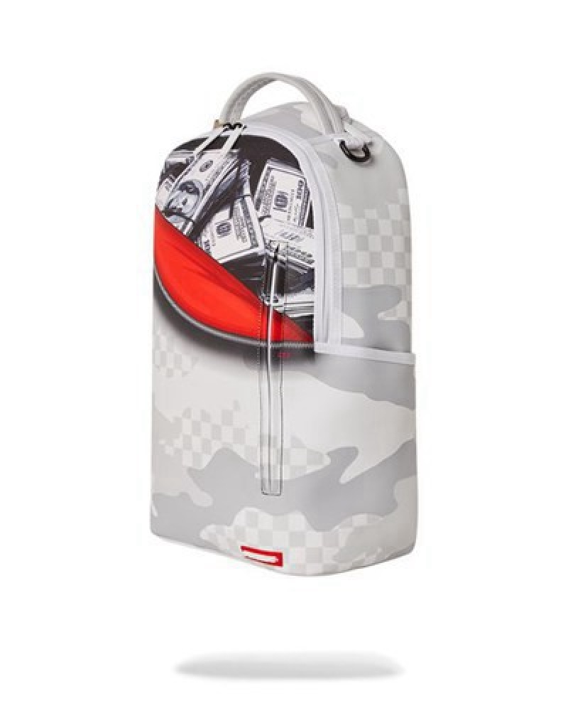 White Sprayground Payday Everyday (Dlxv) Backpacks | 13564-UXOE