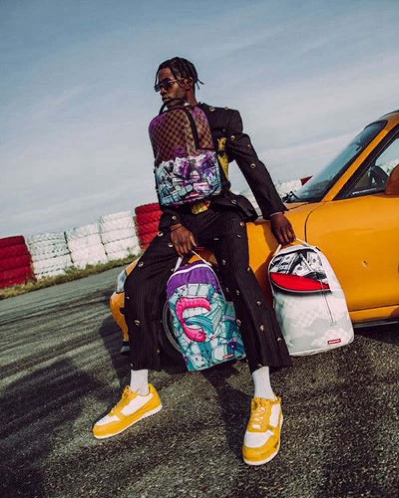 White Sprayground Payday Everyday (Dlxv) Backpacks | 13564-UXOE