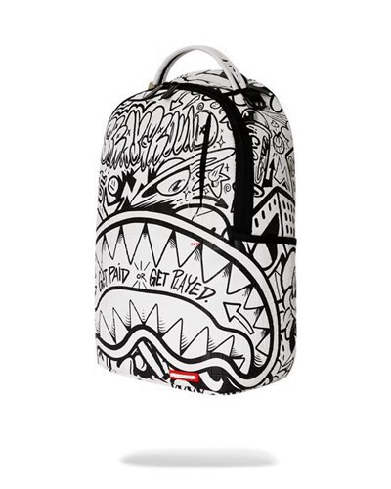 White Sprayground Payday Party (Dlxv) Backpacks | 32014-EZUH