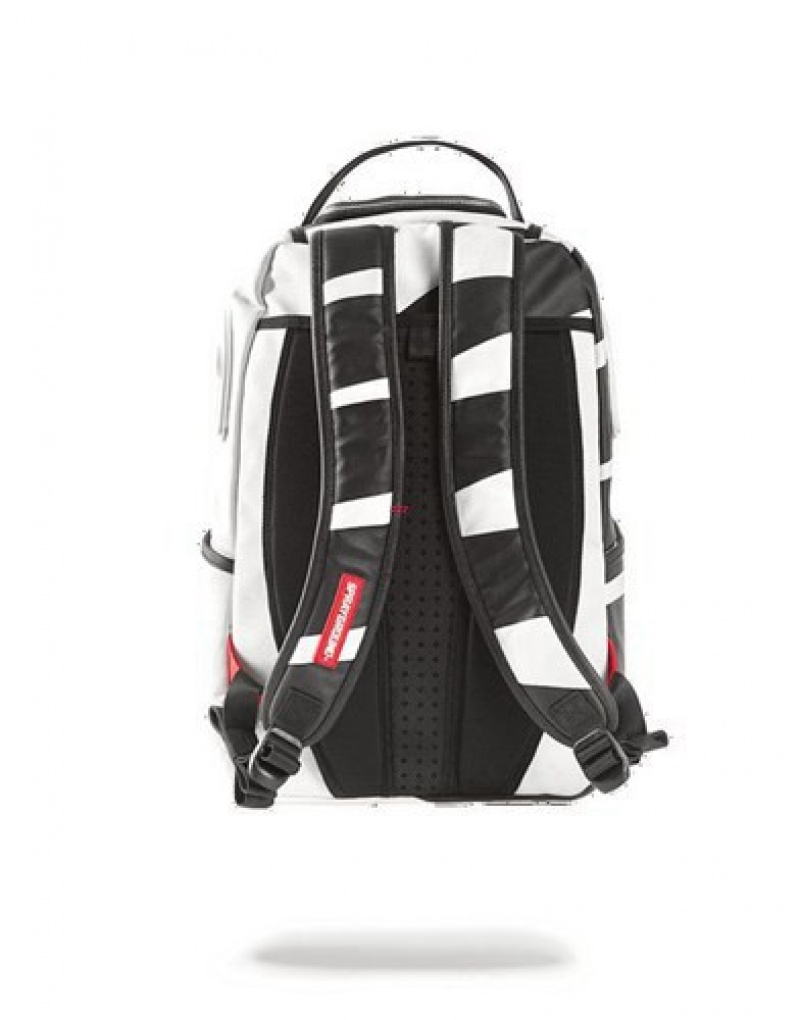 White Sprayground Phantom Rubber Shark Backpacks | 53260-EPAJ