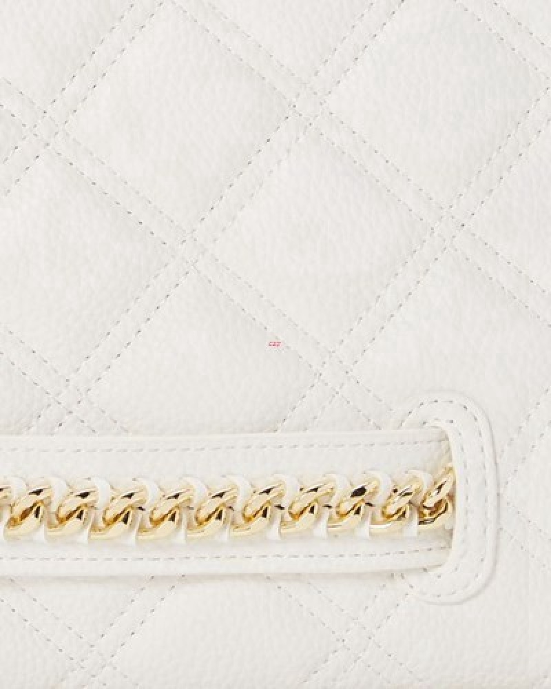 White Sprayground Riviera Le Blanc Gold Chain Shark Crossover Clutch Bag | 41735-RDBV