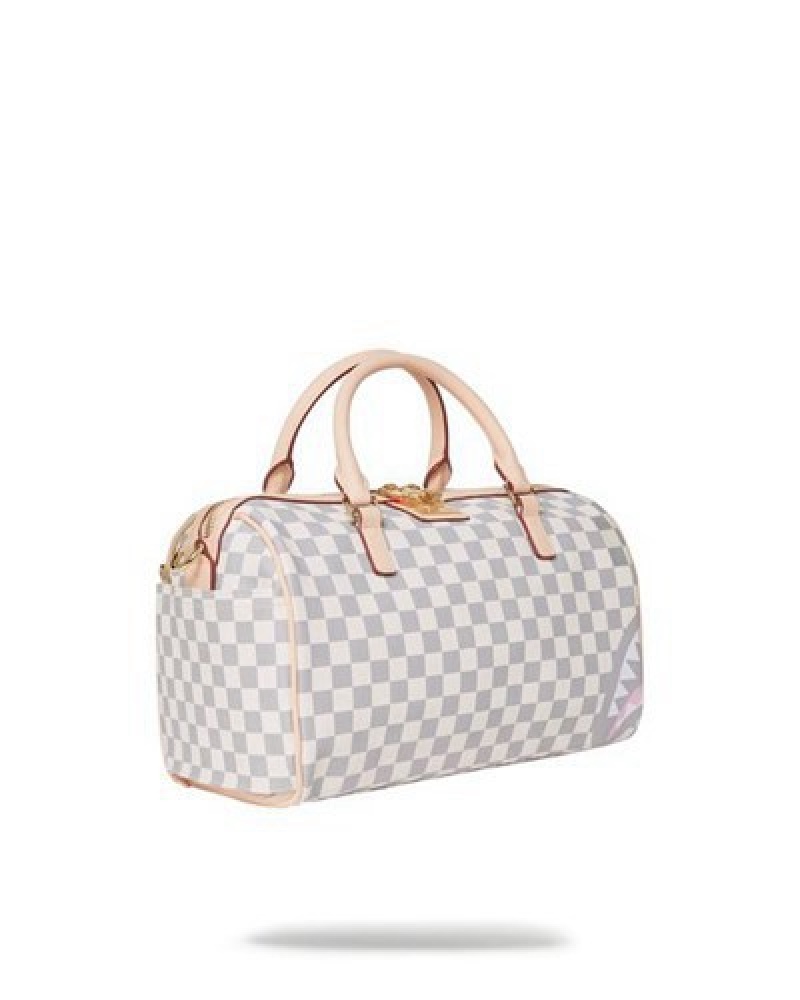 White Sprayground Rose All Day La Palais Mini Duffle Bags | 68194-AUNB