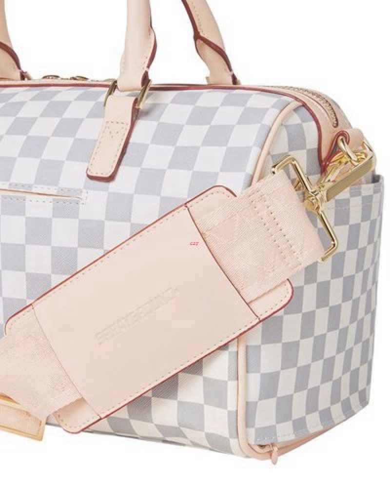 White Sprayground Rose All Day La Palais Mini Duffle Bags | 68194-AUNB