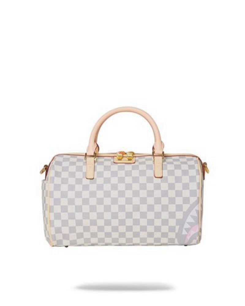 White Sprayground Rose All Day La Palais Mini Duffle Bags | 68194-AUNB