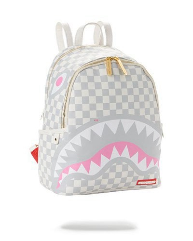 White Sprayground Rose All Day Savage Backpacks | 65381-UMVN