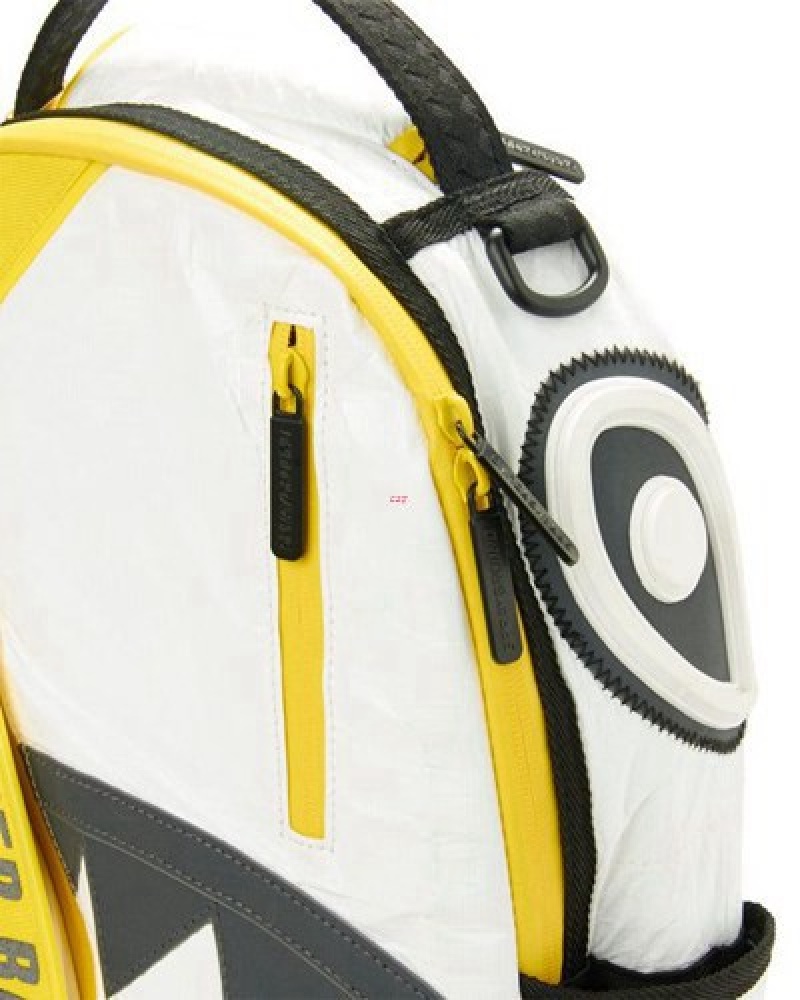 White Sprayground Sg95 Keep Back!Pack Tyvek 3m Shark Backpacks | 82739-TWDY