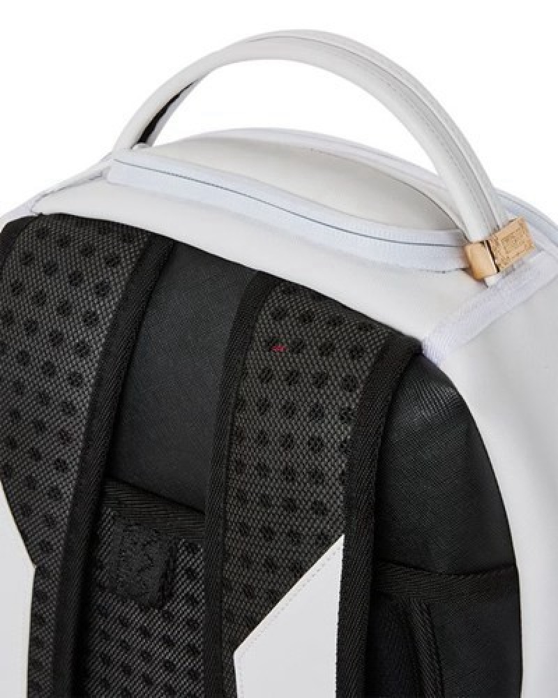 White Sprayground Shark Central (Dlxv) Backpacks | 86041-LRQK