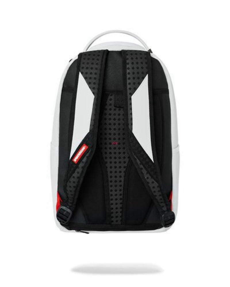 White Sprayground Shark Central (Dlxv) Backpacks | 03695-KPXN