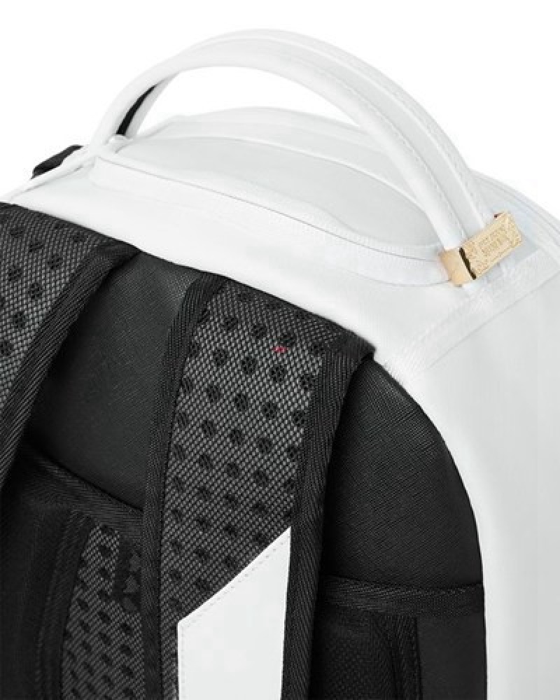 White Sprayground Shark Central (Dlxv) Backpacks | 03695-KPXN