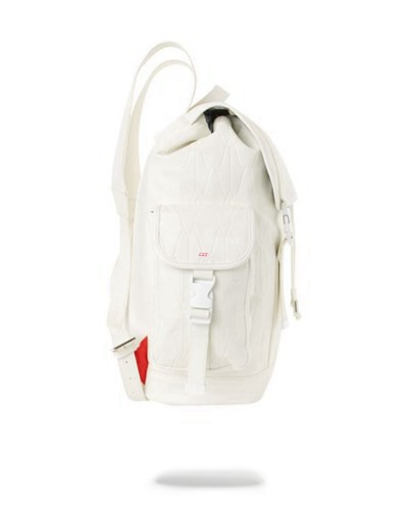 White Sprayground Sharks Of The World Monte Carlo Backpacks | 26907-LNIM