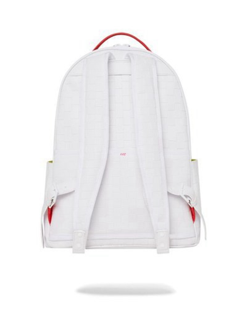 White Sprayground Show Up Show Out Cargo Backpacks | 41562-QIOX