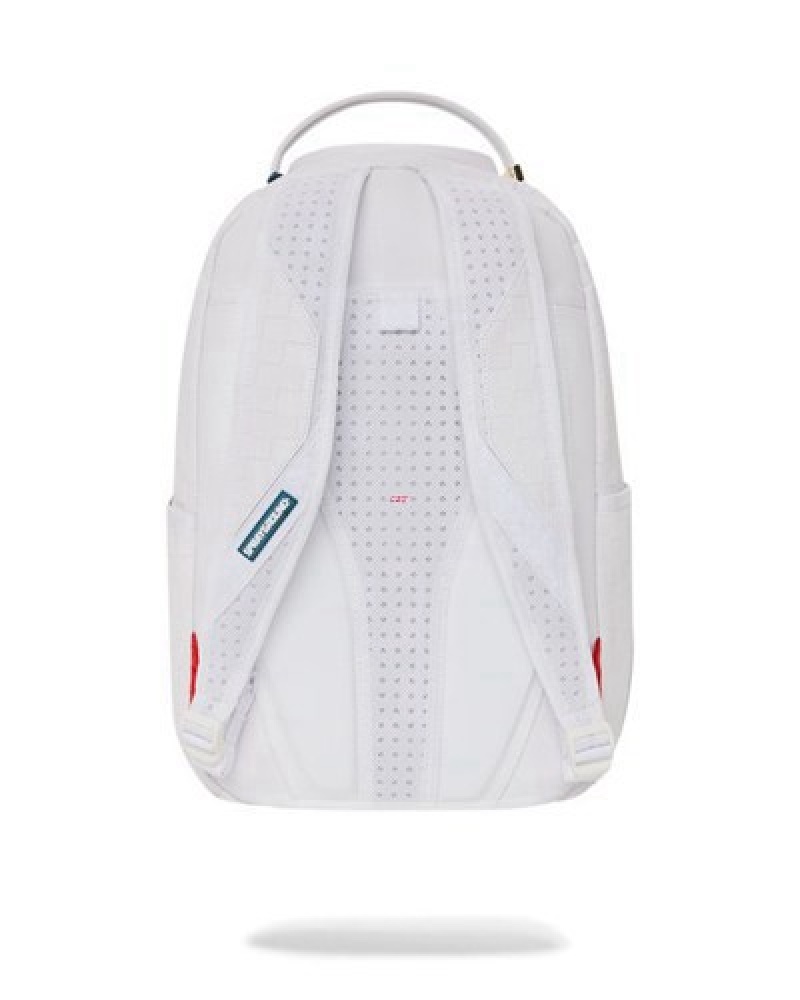 White Sprayground Show Up Show Out (Dlxv) Backpacks | 14732-MKWD