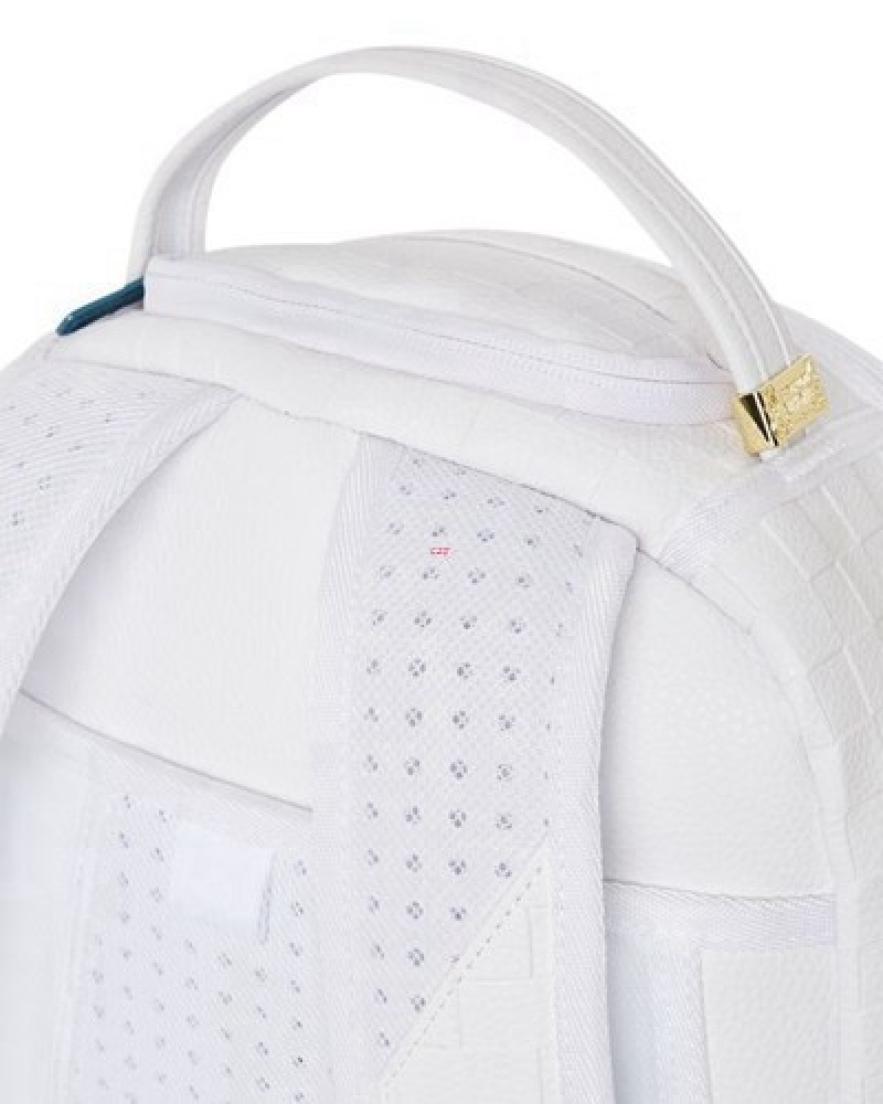 White Sprayground Show Up Show Out (Dlxv) Backpacks | 14732-MKWD