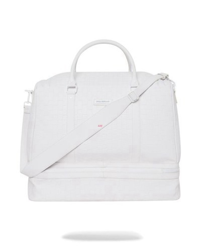 White Sprayground Show Up Show Out Stiletto Duffle Bags | 49056-BZAJ