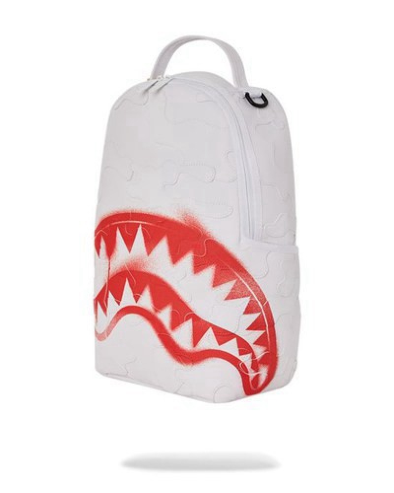 White Sprayground Snow Camo (Dlxv) Backpacks | 07938-OHVD