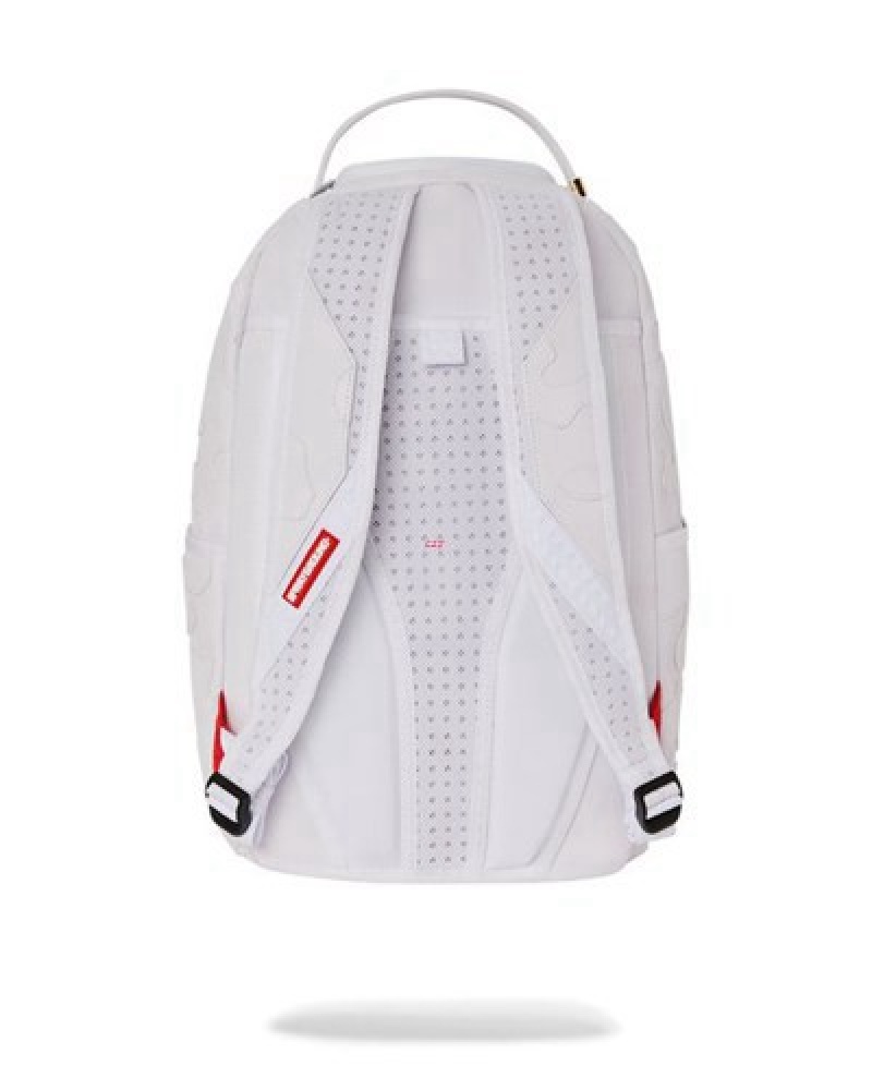 White Sprayground Snow Camo (Dlxv) Backpacks | 07938-OHVD