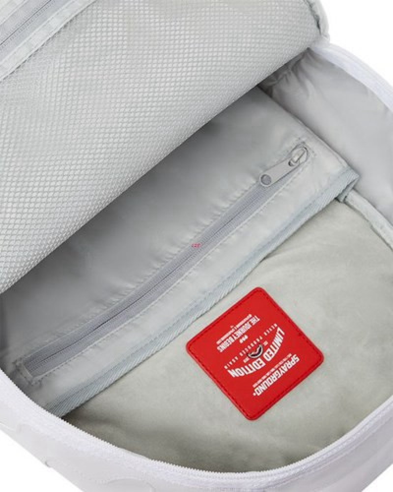 White Sprayground Snow Camo (Dlxv) Backpacks | 07938-OHVD