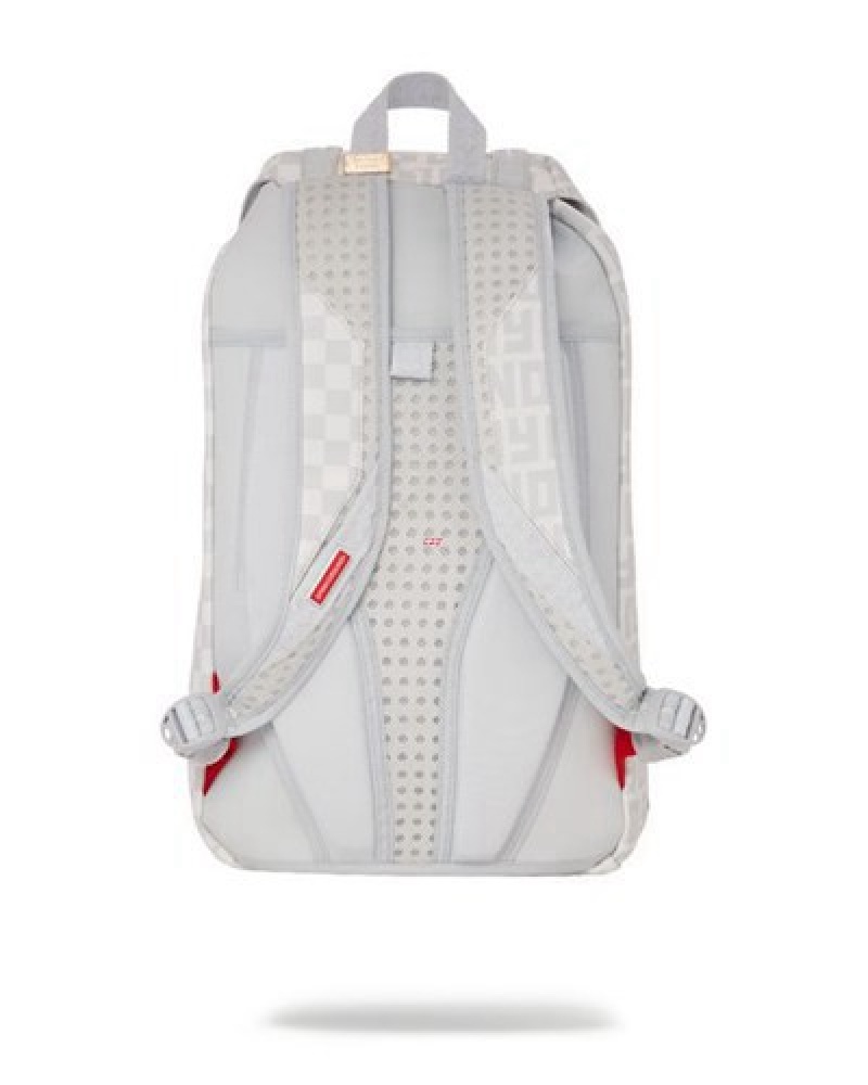 White Sprayground Split The Check (Pearl) Hills Backpacks | 18097-TJBV