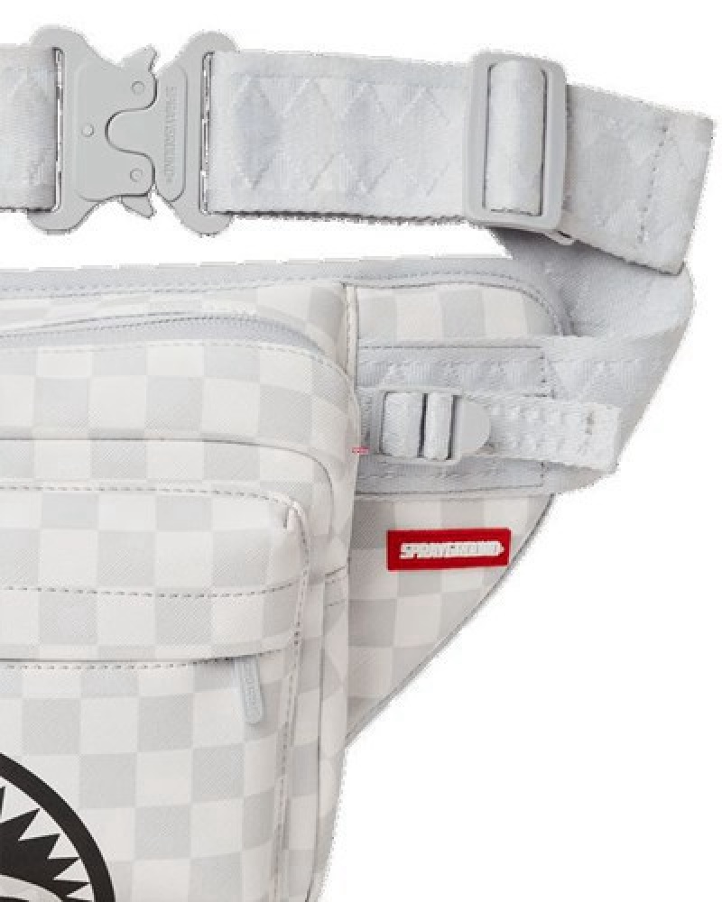 White Sprayground Split The Check (Pearl) Cargo Crossbody Bags | 89034-VBAM