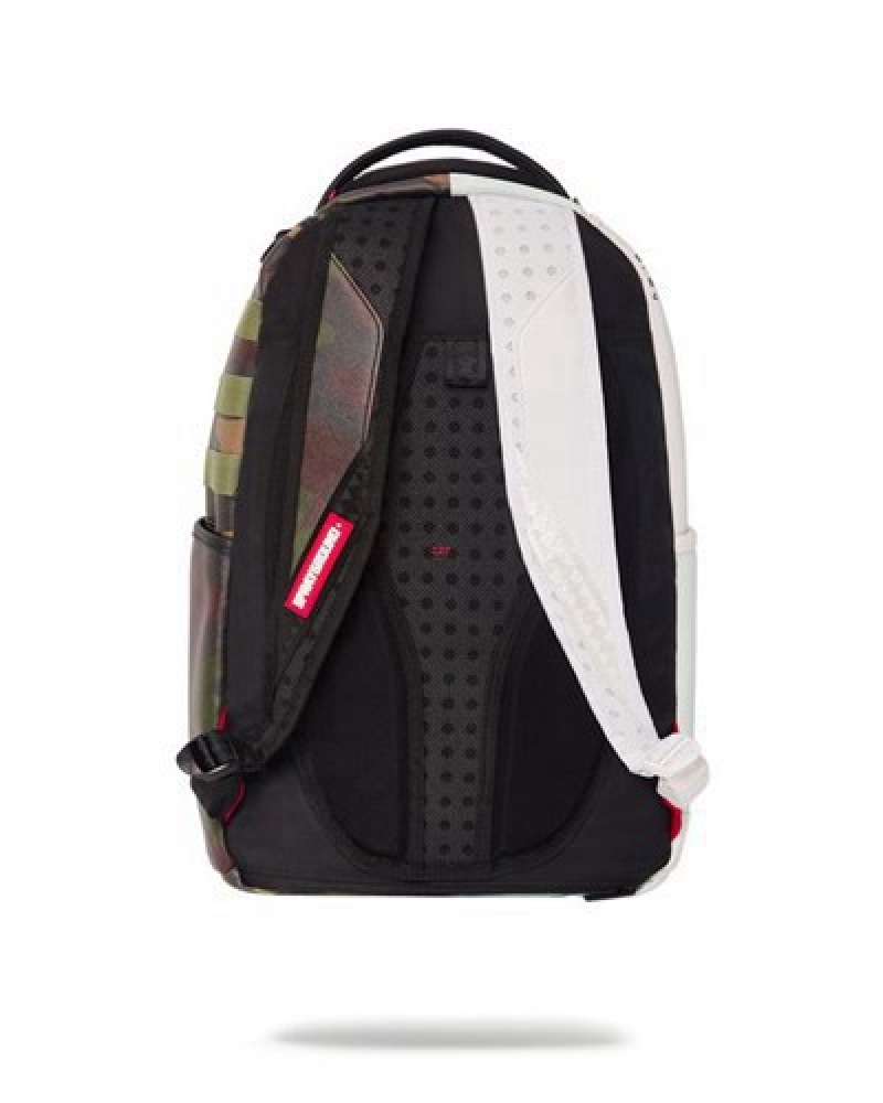 White Sprayground Split Weird (Dlxv) Backpacks | 60298-HINA