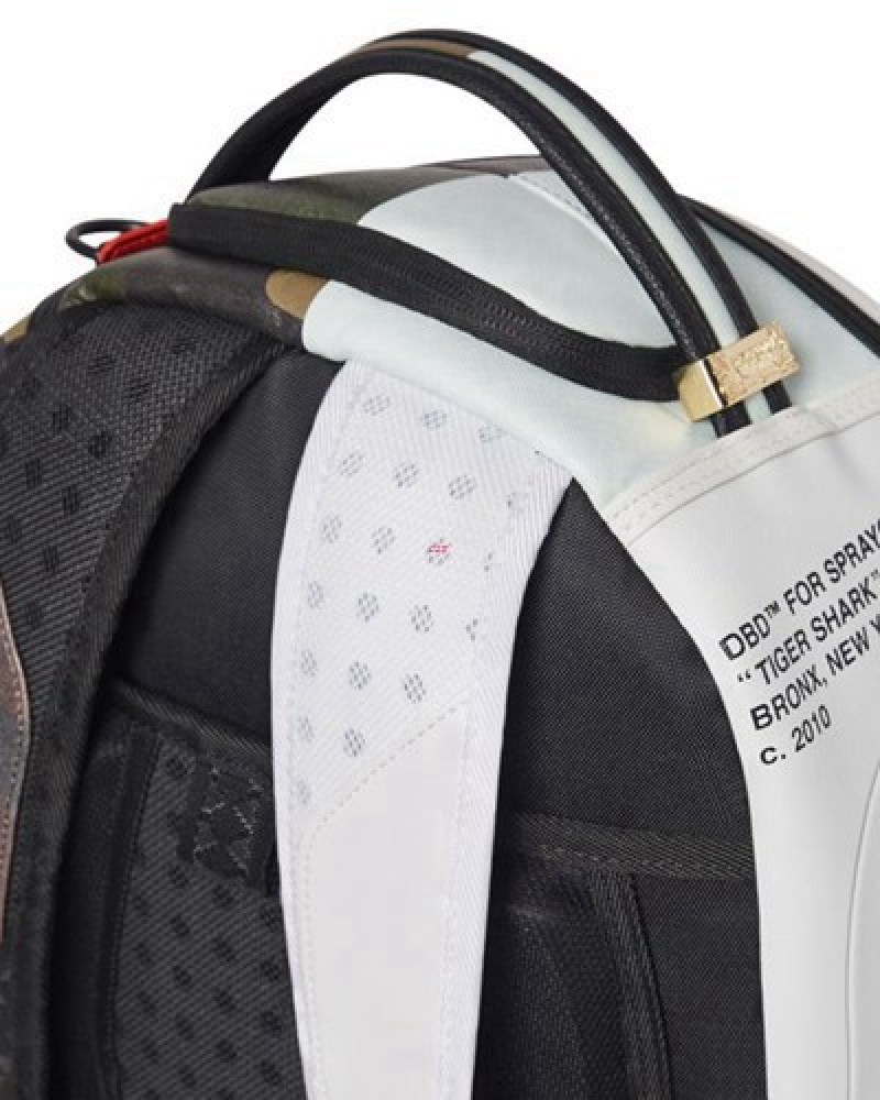 White Sprayground Split Weird (Dlxv) Backpacks | 60298-HINA