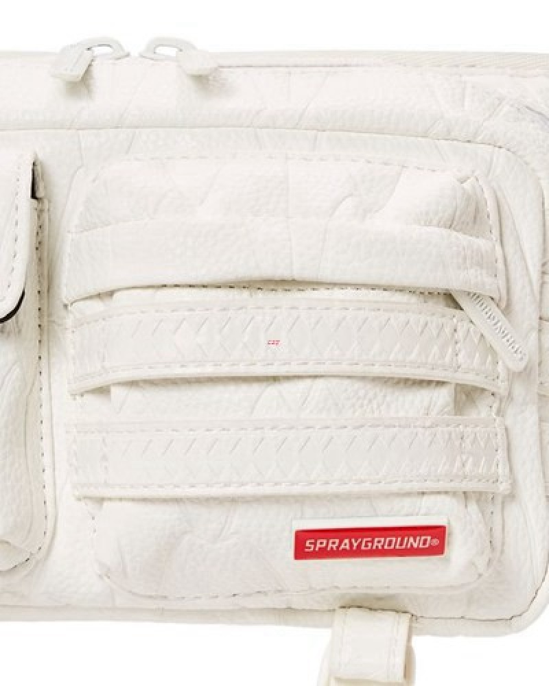 White Sprayground Stratosphere Cargo Crossbody Bags | 81069-MWLG