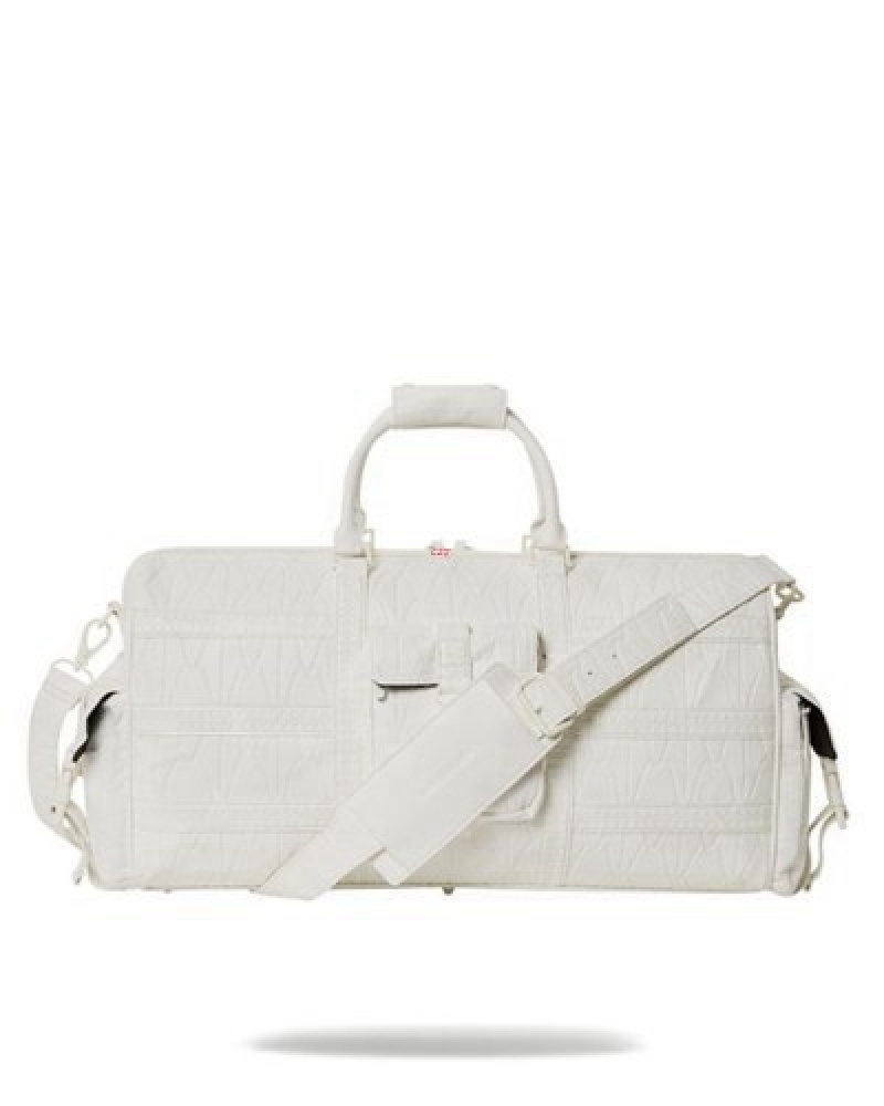 White Sprayground Stratosphere Cargo Duffle Bags | 67503-TSMW