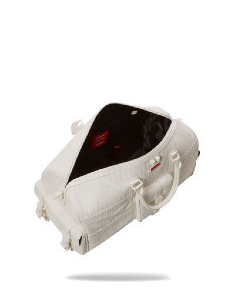 White Sprayground Stratosphere Cargo Duffle Bags | 67503-TSMW