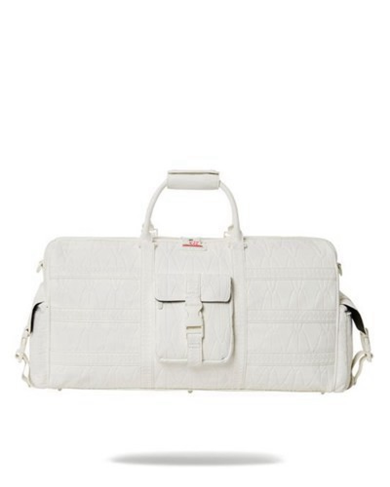 White Sprayground Stratosphere Cargo Duffle Bags | 67503-TSMW