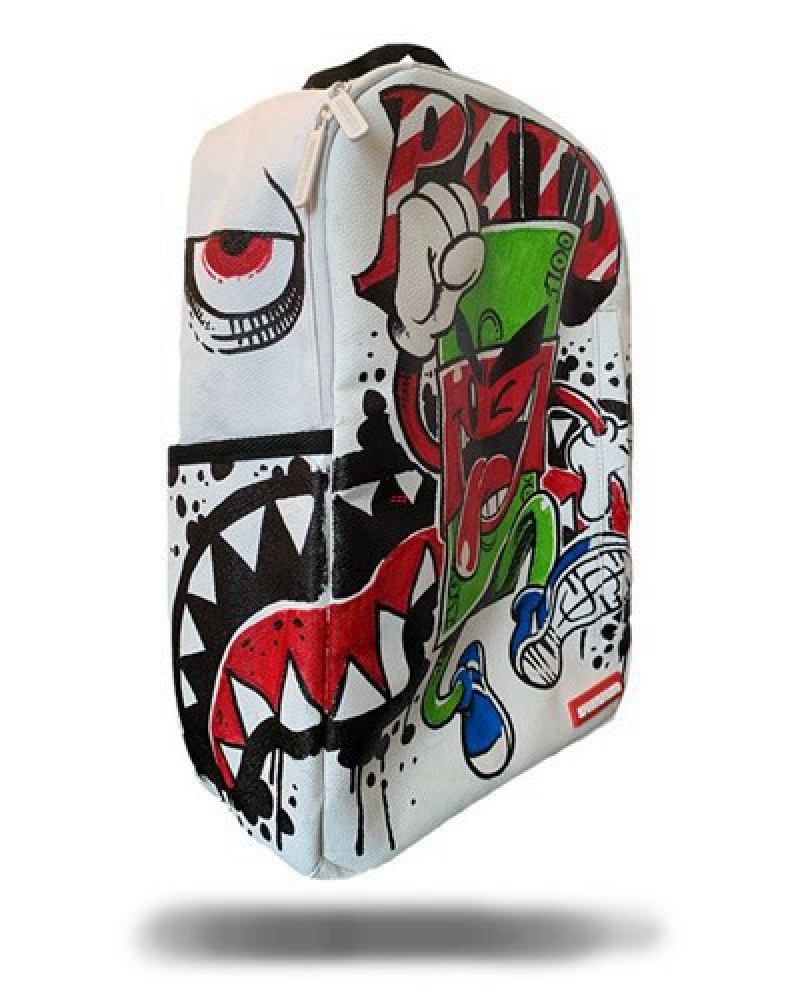 White Sprayground The Diy (Vegan Leather & Inner Money Lining) & Markers Included Backpacks | 39278-DFJG