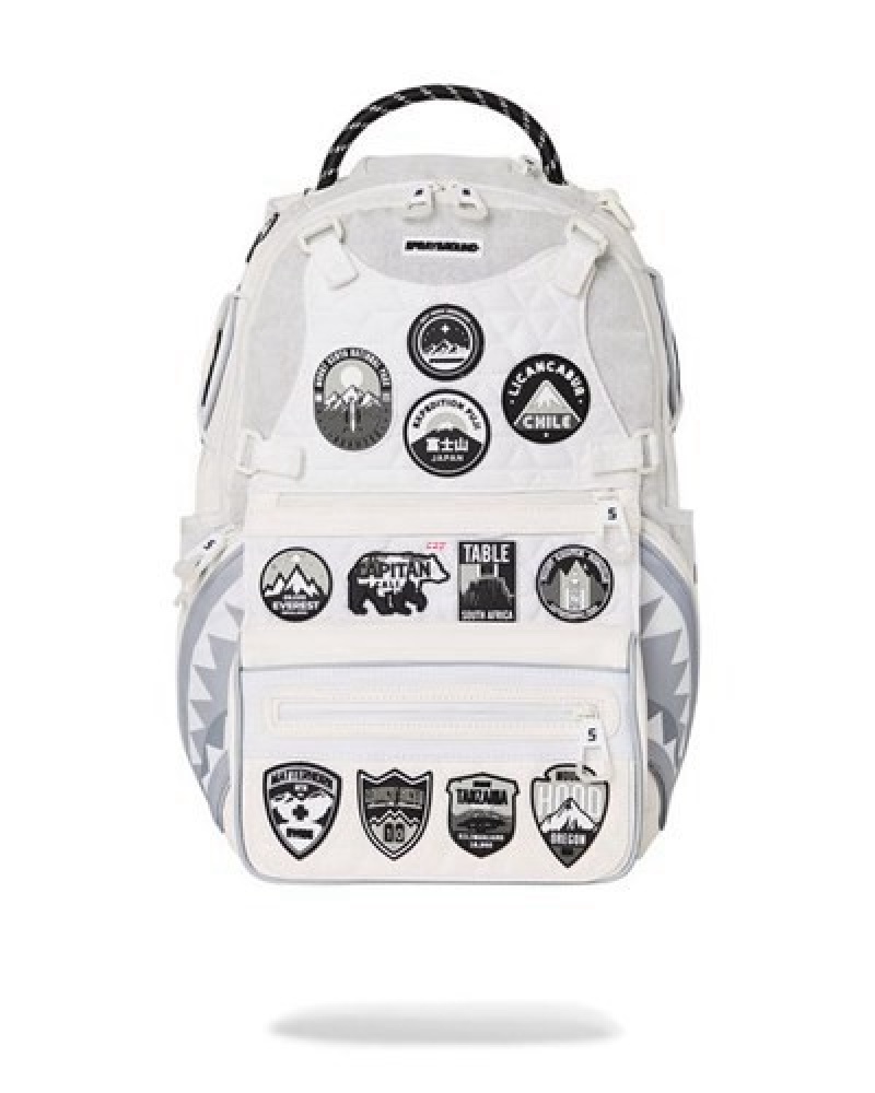 White Sprayground The Global Expedition Subzero Backpacks | 96153-JSPQ