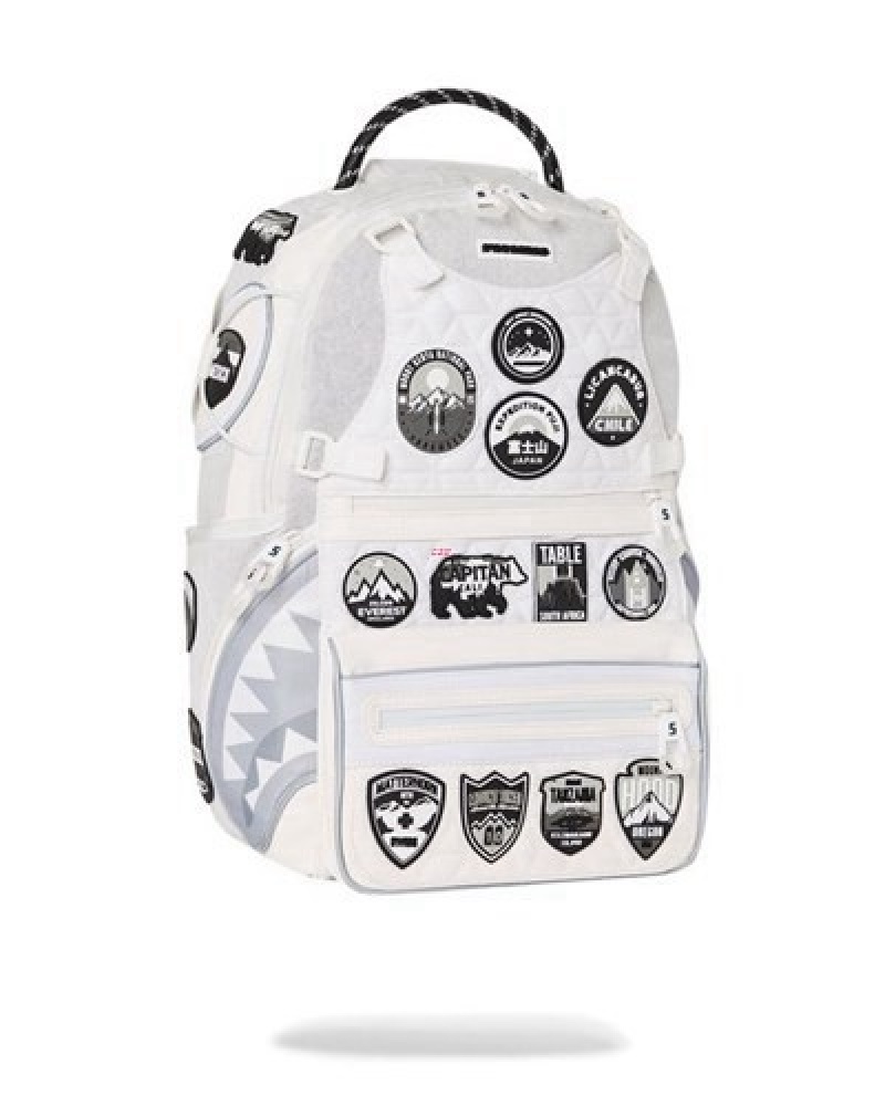 White Sprayground The Global Expedition Subzero Backpacks | 96153-JSPQ