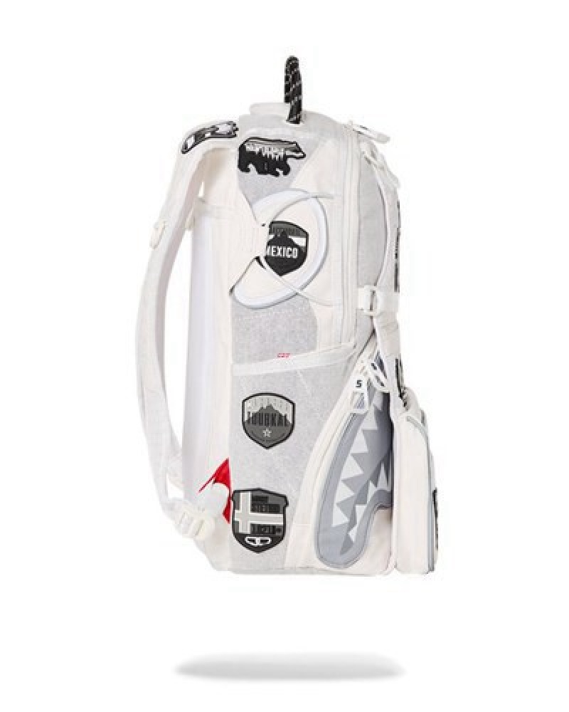 White Sprayground The Global Expedition Subzero Backpacks | 96153-JSPQ